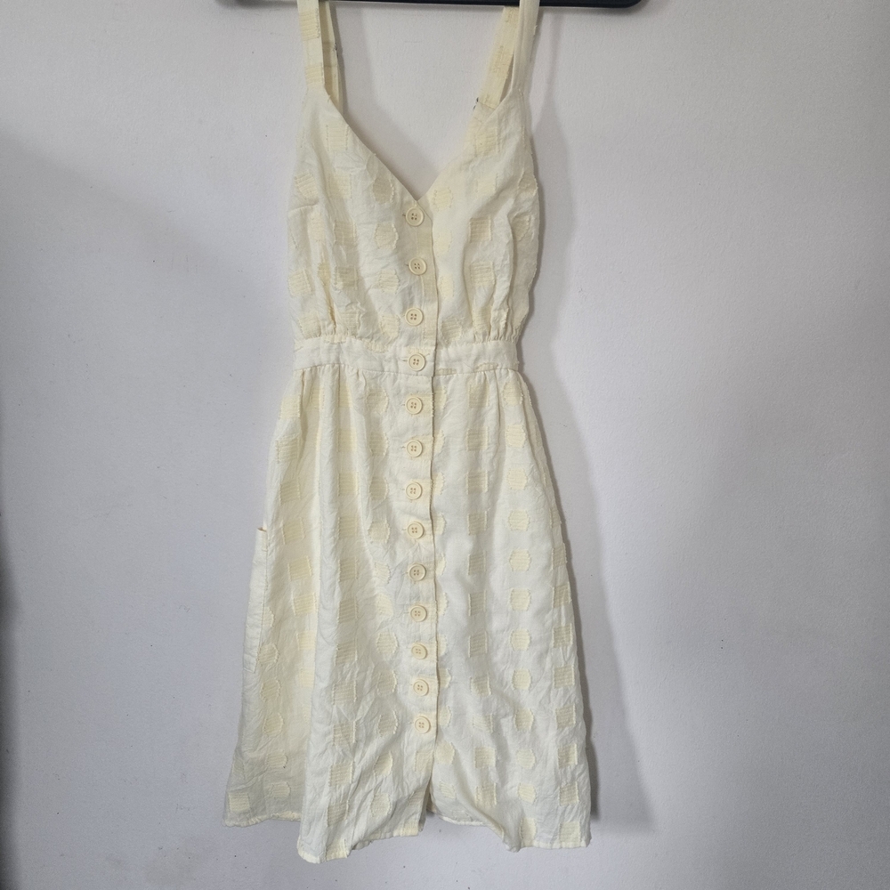 Modcloth Soft Yellow Button-Front Mini Dress - Picture 3 of 9